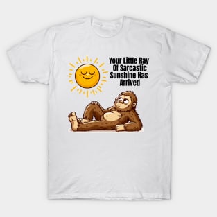 Sarcastic Bigfoot: Soaking Up Sunshine with a Smile T-Shirt